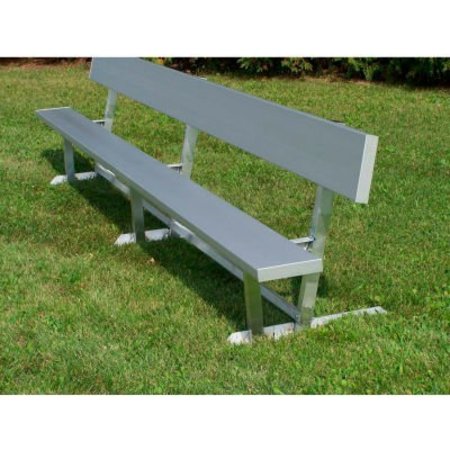 GT GRANDSTANDS BY ULTRAPLAY 8' Aluminum Team Bench w/ Back BE-DG00800P